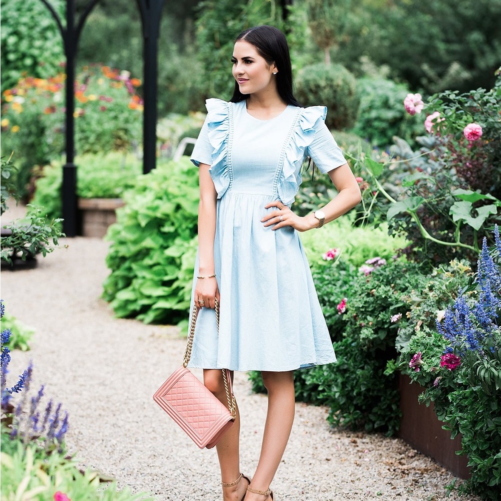 Rachel Parcell Chambray Boho Ruffle Dress - Picture 3 of 12